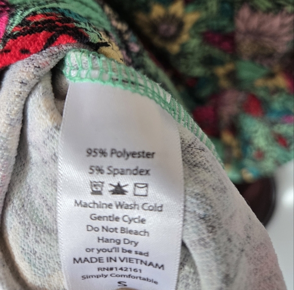 LULA ROE Floral Multicolor SHort Sleeve Midi Dress With Pockets. Size Small - Picture 10 of 13